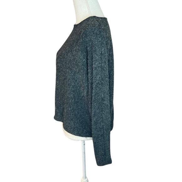 H&M charcoal gray high neck sweater relaxed casual neutral preppy oversized - Picture 3 of 6